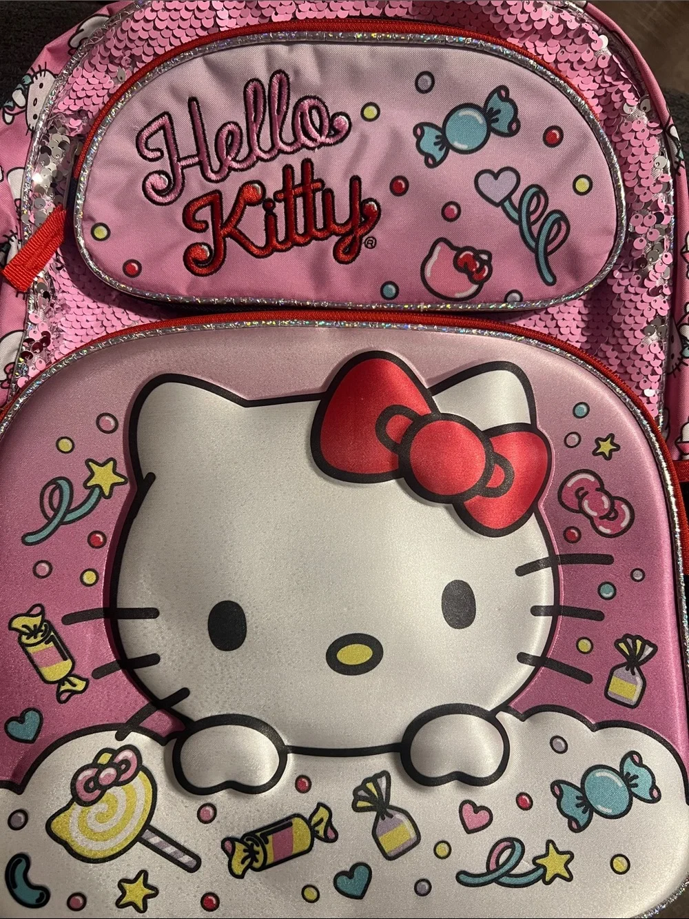 Hello Kitty Pink women  Backpack with Sequins